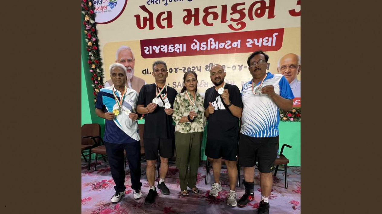Vadodara Players Shine at State-Level Khel Mahakumbh Badminton Tournament in Rajkot