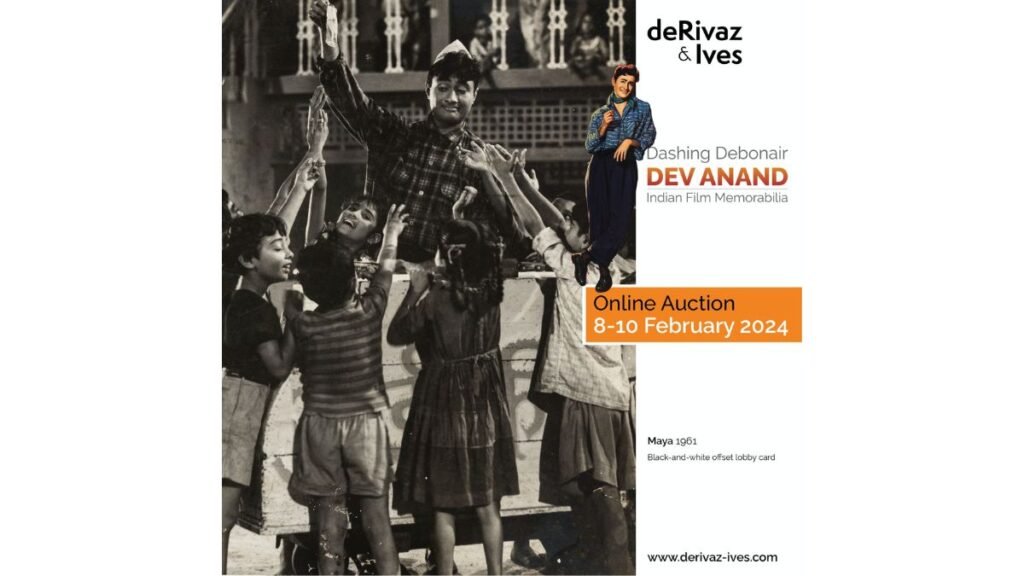 Vintage Film Memorabilia of &lsquo;Dashing Daring &ndash; Dev Anand&rsquo; being sold online by deRivaz & Ives, 8th to 10th February 2024 - PNN Digital