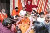 Mahamandaleshwar Kailashanand Giri met devotees at RPS 12th Avenue, Faridabad