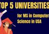 Top 5 Universities for MS in Computer Science in USA