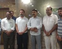 Rahul Gandhi leader visits traditional Gujarati hotel after court hearing, enjoys local cuisine