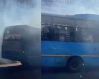 Surat City Bus Catches Fire Near Vanita Vishram, Passengers Evacuated Safely