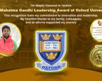 Snow Kingdom’s MD Guruprasad Puvvadi Receives Prestigious Leadership Award at Oxford