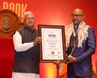 Madhya Pradesh Governor Hon. Shri Mangubhai C. Patel bestowed the World Book of Records Certificates in Indore