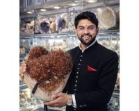 Millionaire Astrologer Astro Parduman Showcases Rare 12,324 grams Natural Heart-Shaped Citrine Crystal