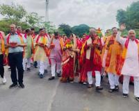 Surat: Preparations for the Pran Pratishtha of Radha-Krishna Mandir at Agarwal Pragati Trust, Grand Kalash Yatra Held