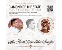 Unique diamond portrait dedicated to Deputy CM Harsh Sanghavi unveiled by International School of Gems and Jewellery (ISGJ)