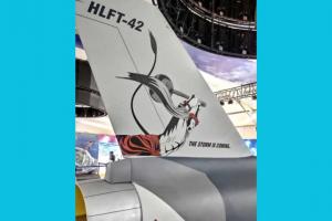 Lord Hanuman picture back on HAL super fighter jet model Maruth HLFT-42