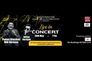 Namaste Production Presents Udit Narayan and Aditya Narayan Live in Concert, Organized by Ekataa Theater and Hosted at Sri Shanmukhananda Chandrasekarendra Saraswathi Auditorium