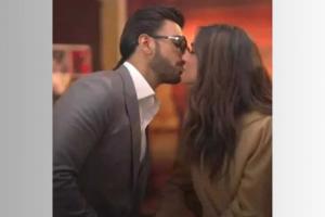 Ranveer gives a soft kiss on Deepika's lips during her TIME magazine interview