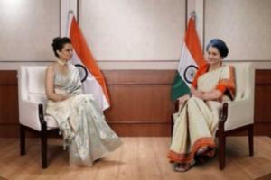 Kangana Ranaut chats with AI-version of Indira Gandhi at Pradhanmantri Sangrahalaya