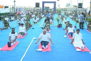 Gujarat State Level International Yoga Day Celebrated at Nadabet