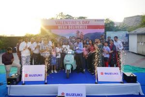 Suzuki Delivers 125 Access 125 Scooters Together in Surat on Valentine’s Day