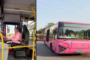 Surat introduces female driver for Pink Bus service on BRTS route