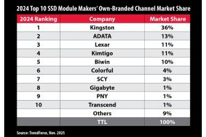 Kingston Leads Channel SSD Shipments in 2024
