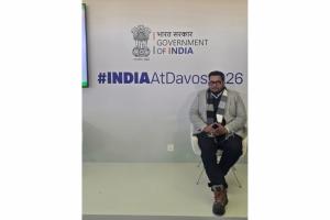 Gujarat’s youngest cybersecurity entrepreneur Dhruv Pandit represented India at WEF 2026 in Davos