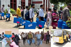 Surat: Distribution of election materials completed, EVMs reach polling stations under tight security