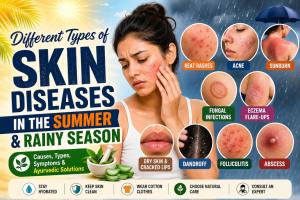 Different types of skin diseases in the Summer and Rainy Season
