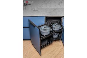 Hafele Astute Corner Storage Solution Maximises Kitchen Corner Spaces