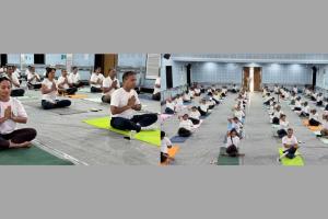 Celebration of 12th International Yoga Day at Vadodara Division