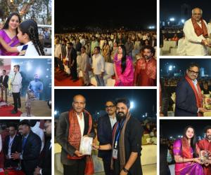 Gujarat CM Bhupendrabhai Patel, Ministers Kanubhai Desai & Jitubhai Vaghani, and Ashutosh Gowariker Grace Namotsav at Sanskardham