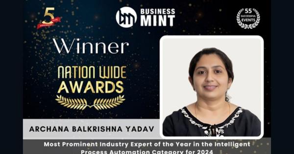 Archana Balkrishna Yadav Receives Business Mint Nationwide Award for ...